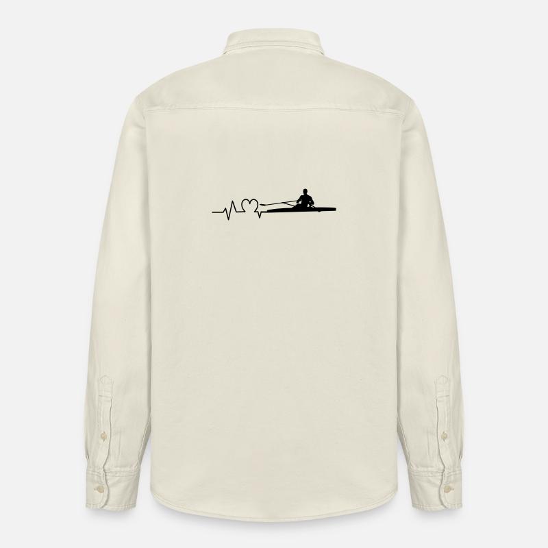 Rudern Herzschlag Ruderer Einer - Relaxed Fit Unisex Organic Hemd von Stanley/Stella - Natur