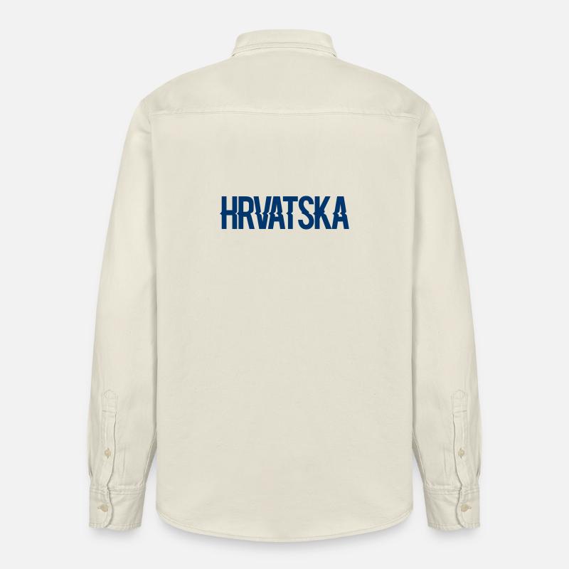 Kroatien Fan Geschenk - Relaxed Fit Unisex Organic Hemd von Stanley/Stella - Natur