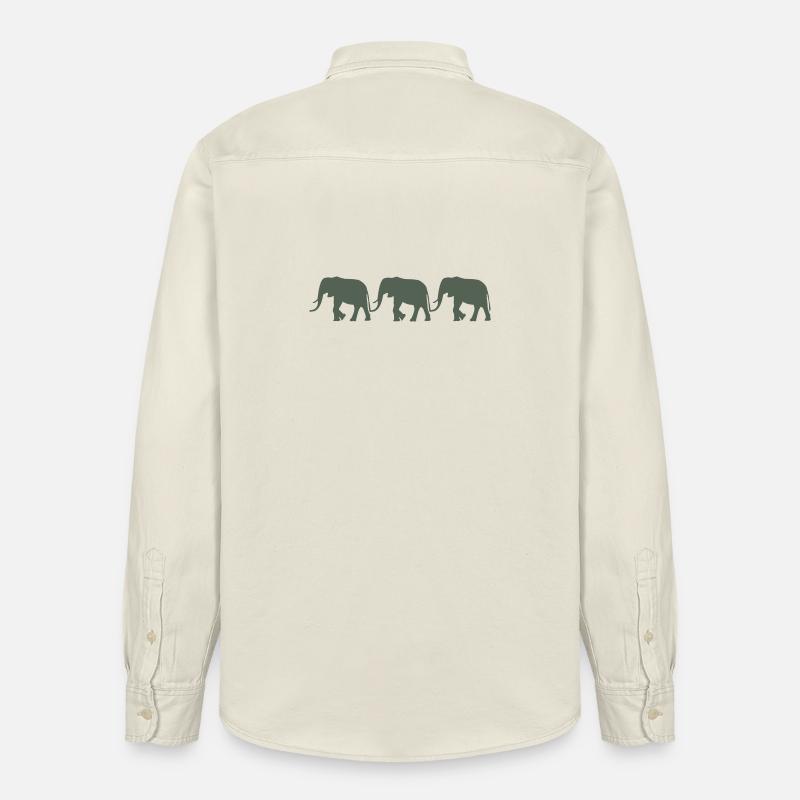 Éléphants - Chemise unisexe coupe décontractée bio Stanley/Stella - écru doux