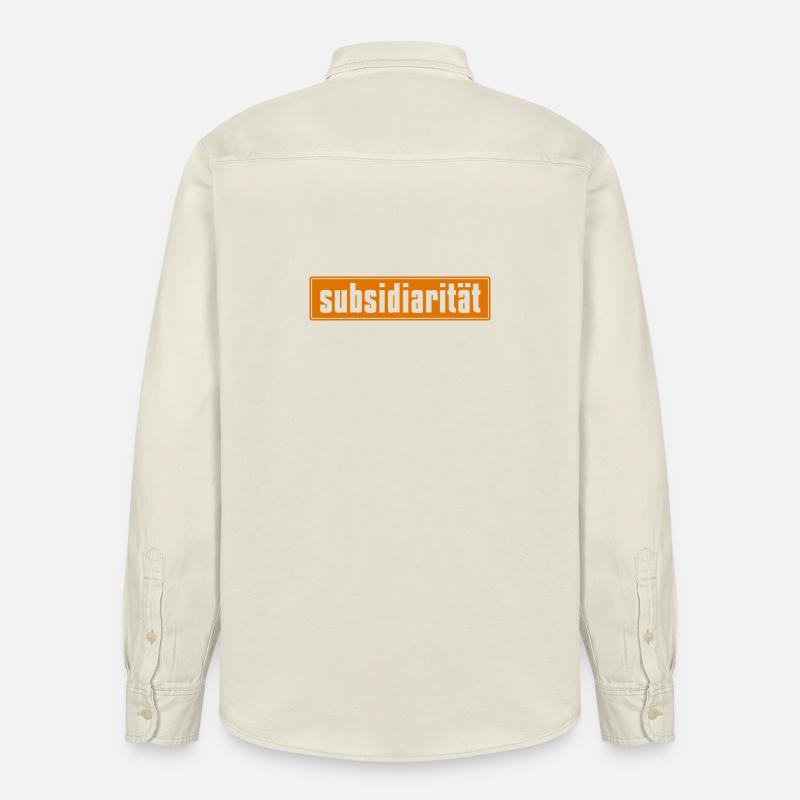 Abstrakte Farbexplosion auf Leinwand - Relaxed Fit Unisex Organic Hemd von Stanley/Stella - Natur