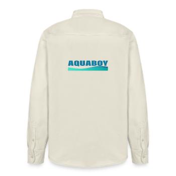 AQUABOY - Relaxed Fit Unisex Organic Hemd von Stanley/Stella - Natur - Hinten - AI Model Male 178 light (178cm)