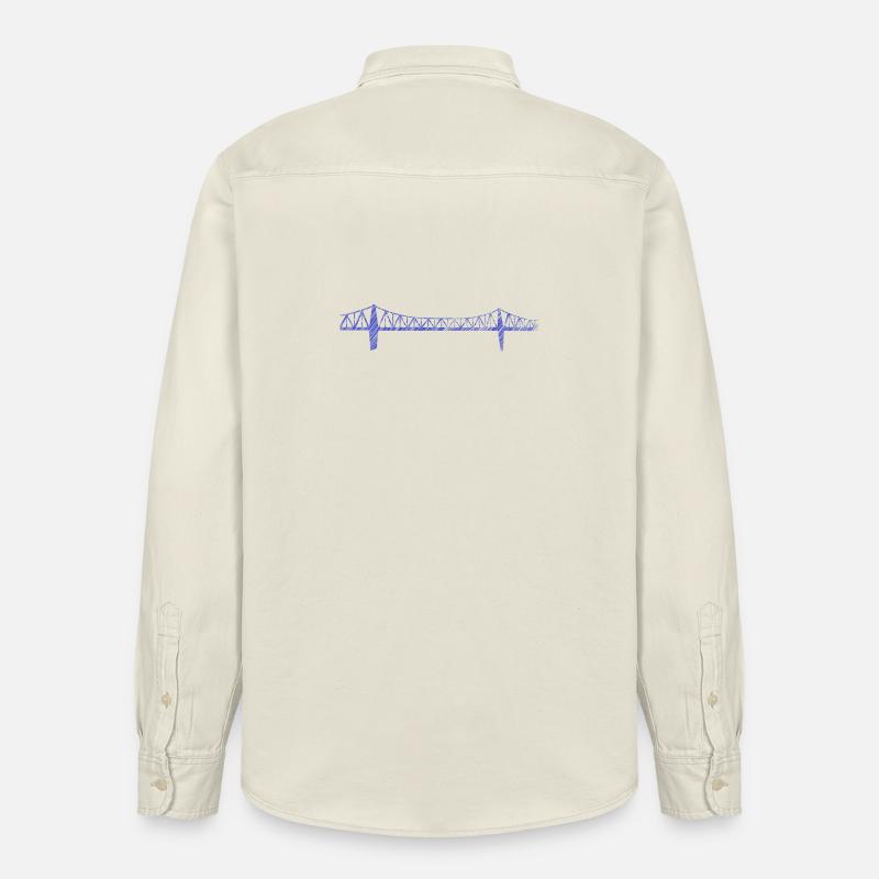 Rendsburger Hochbrücke – Urban Scribble Art Design - Relaxed Fit Unisex Organic Hemd von Stanley/Stella - Natur