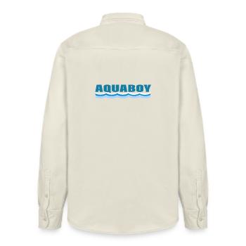 AQUABOY - Relaxed Fit Unisex Organic Hemd von Stanley/Stella - Natur - Hinten - AI Model Male 178 light (178cm)