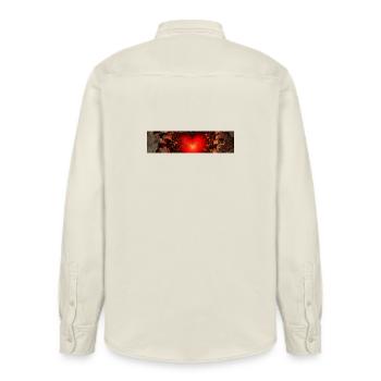 Love_Wins_2400x600 - Relaxed Fit Unisex Organic Hemd von Stanley/Stella - Natur - Hinten - AI Model Male 178 light (178cm)