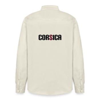 Korsika (V) - Relaxed Fit Unisex Organic Hemd von Stanley/Stella - Natur - Hinten - AI Model Male 178 light (178cm)
