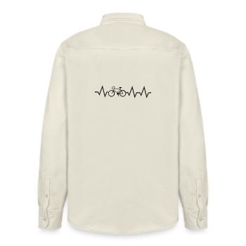 Fahrrad Ist Mein Leben - Relaxed Fit Unisex Organic Hemd von Stanley/Stella - Natur - Hinten - AI Model Male 178 light (178cm)