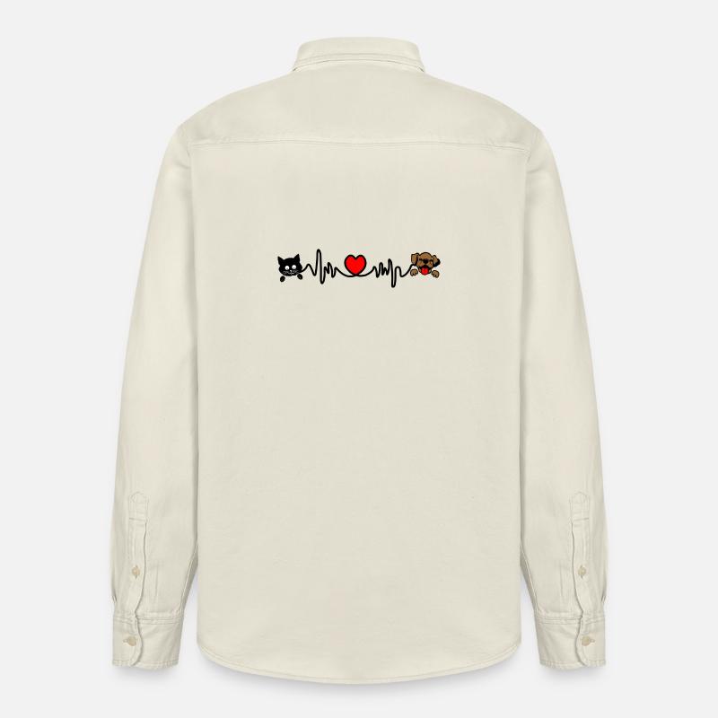 Cardio-Herzfrequenz Hund und Katze Haustiere - Relaxed Fit Unisex Organic Hemd von Stanley/Stella - Natur