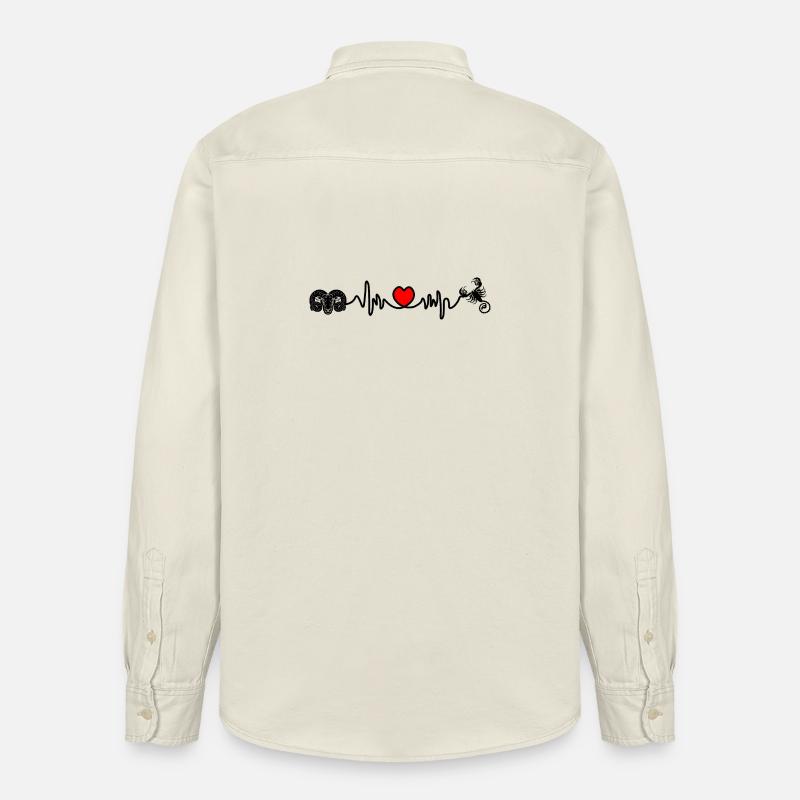 Herzfrequenz Cardio Widder Skorpion - Relaxed Fit Unisex Organic Hemd von Stanley/Stella - Natur