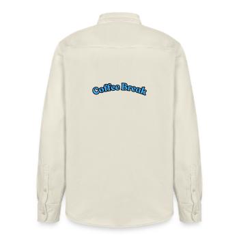 Coffee Break - Relaxed Fit Unisex Organic Shirt by Stanley/Stella - soft Ecru - Back - AI Model Male 178 light (178cm)