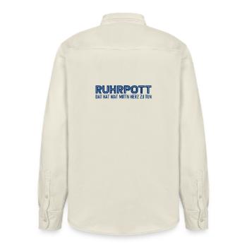 Ruhrpott - Dat hat wat mittn Herz zu tun - Zeche - Relaxed Fit Unisex Organic Hemd von Stanley/Stella - Natur - Hinten - AI Model Male 178 light (178cm)