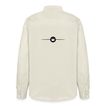 Crown Line - Relaxed Fit Unisex Organic Shirt by Stanley/Stella - soft Ecru - Back - AI Model Male 178 light (178cm)