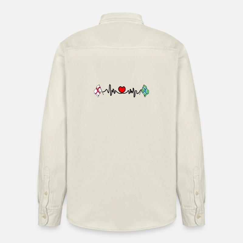 Herzfrequenz in Gloucestershire & England - Relaxed Fit Unisex Organic Hemd von Stanley/Stella - Natur