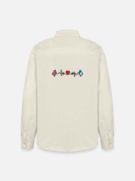 Yorkshire + heartbeat + Great Britain flag - Relaxed Fit Unisex Organic Shirt by Stanley/Stella - soft Ecru