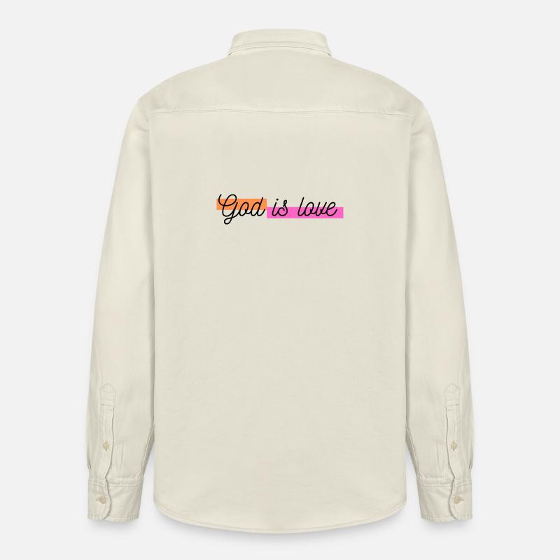Dieu est amour - Chemise unisexe coupe décontractée bio Stanley/Stella - écru doux