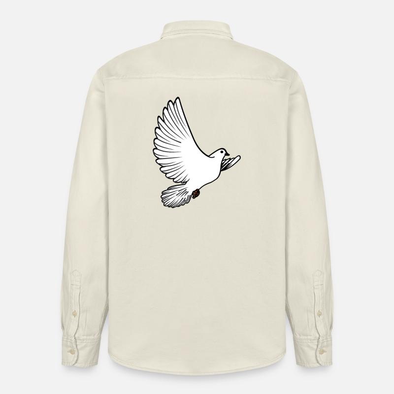 Weiße Taubenbrieftaube Ziertaube oder Friedenstaube - Relaxed Fit Unisex Organic Hemd von Stanley/Stella - Natur