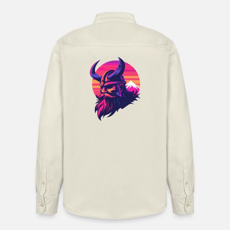 Wikinger Synthwave 3 - Relaxed Fit Unisex Organic Hemd von Stanley/Stella - Natur
