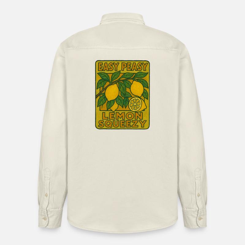 Presser un citron, c'est facile - Chemise unisexe coupe décontractée bio Stanley/Stella - écru doux