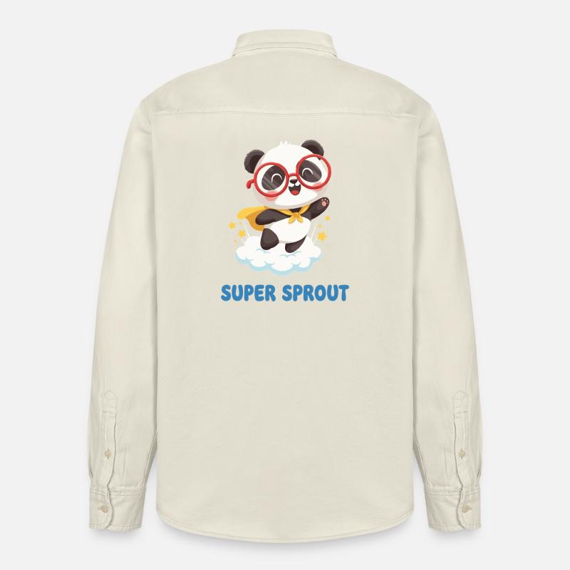 Süßer Super Sprout Panda mit Kappe - Relaxed Fit Unisex Organic Hemd von Stanley/Stella - Natur