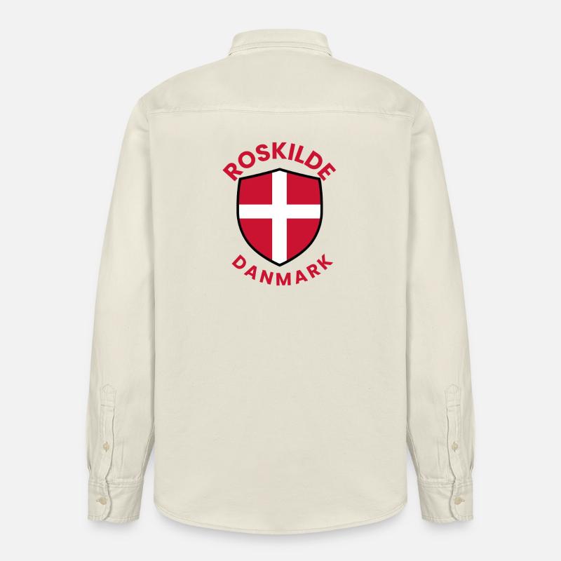 Bouclier du Danemark de Roskilde - Chemise unisexe coupe décontractée bio Stanley/Stella - écru doux