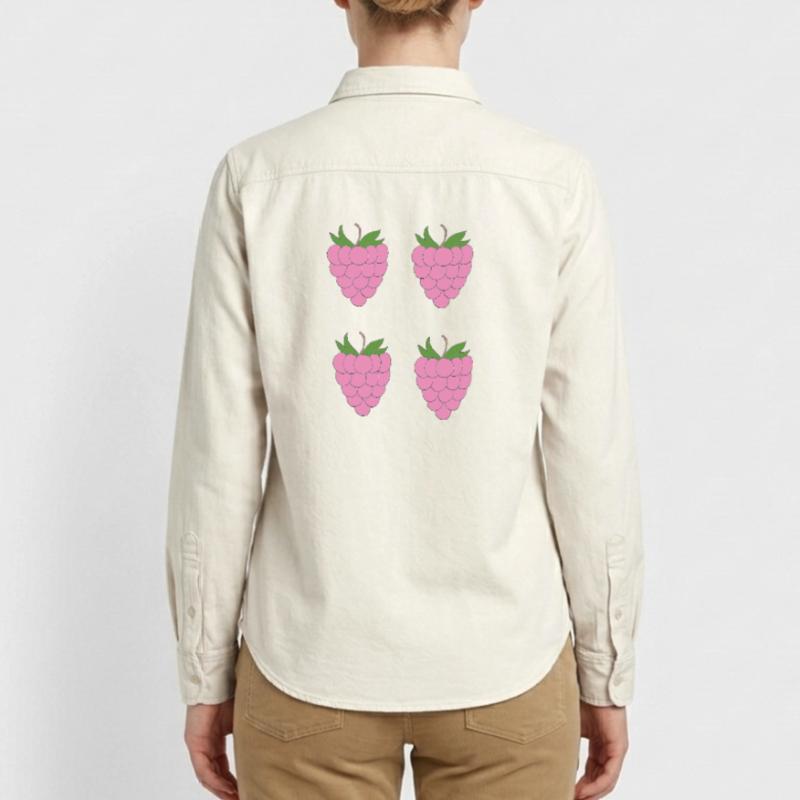 Raspberry Double Cluster Pattern Relaxed Fit Unisex Organic Shirt by Stanley/Stella