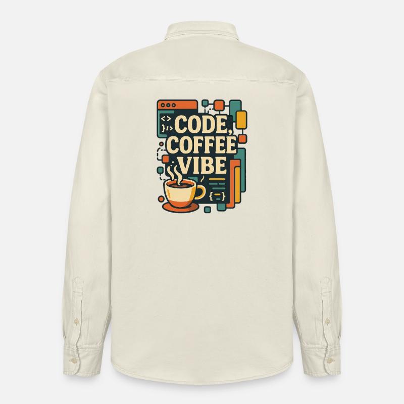 Code Coffee Vibe – Lustiges Programmer T-Shirt - Relaxed Fit Unisex Organic Hemd von Stanley/Stella - Natur