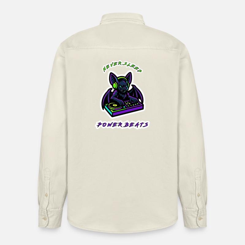 Neon Bat DJ Power Beats - Relaxed Fit Unisex Organic Hemd von Stanley/Stella - Natur