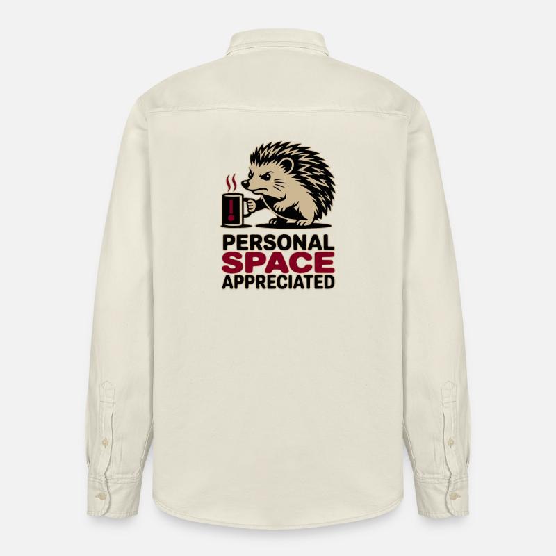 Grumpy Hedgehog Personal Space Introvert Coffee - Chemise unisexe coupe décontractée bio Stanley/Stella - écru doux