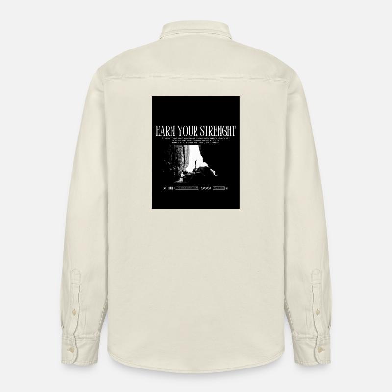 Black_White|Modern|Typographisch|StreetwearTshirtpro - Relaxed Fit Unisex Organic Hemd von Stanley/Stella - Natur
