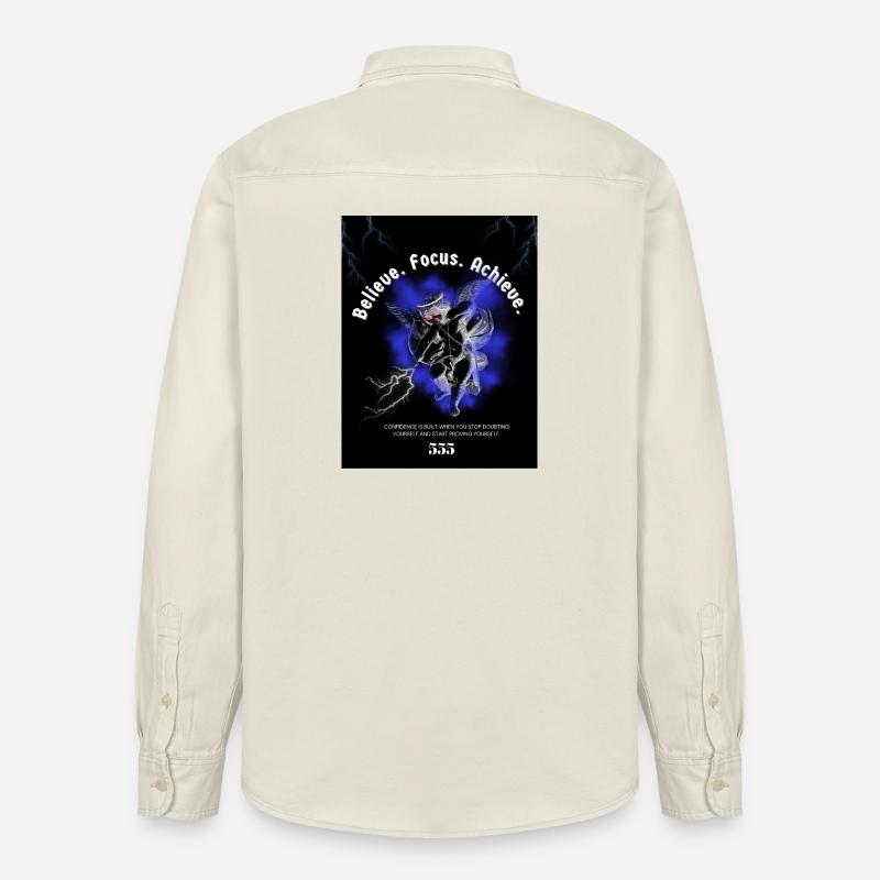 Back_andWhite_IllustrationT-HemdGlaubInSich Selbst - Relaxed Fit Unisex Organic Hemd von Stanley/Stella - Natur
