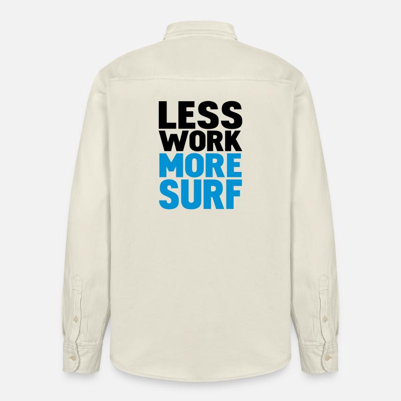 less work more surf - Relaxed Fit Unisex Organic Hemd von Stanley/Stella - Natur