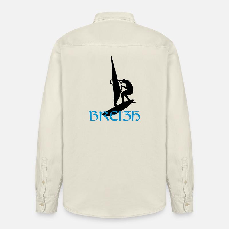 Windsurfen / Windsurfer / Windsurf / Windsurfing - Relaxed Fit Unisex Organic Hemd von Stanley/Stella - Natur