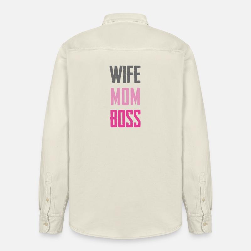 Épouse Maman – Déclaration de rôle forte - Chemise unisexe coupe décontractée bio Stanley/Stella - écru doux