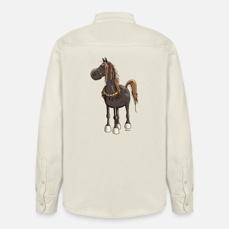 Pfiffiges Araber Pferd - Araber - Relaxed Fit Unisex Organic Hemd von Stanley/Stella - Natur