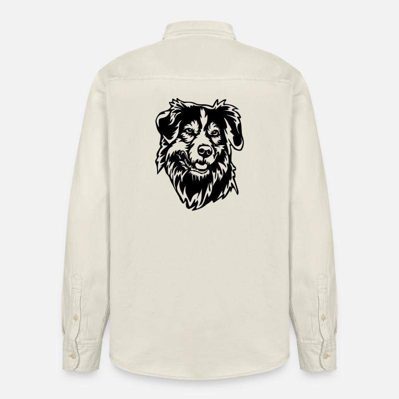 Tête de Shepherd australien - Chemise unisexe coupe décontractée bio Stanley/Stella - écru doux
