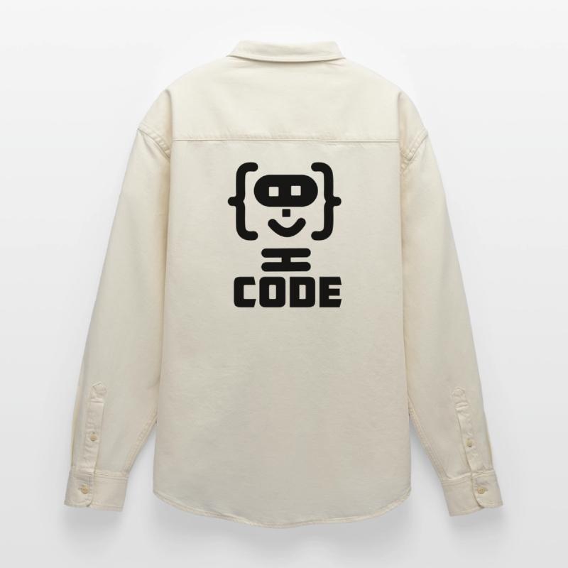 Logo de code de programmeur hacker avec texte CODE Chemise unisexe coupe décontractée bio Stanley/Stella