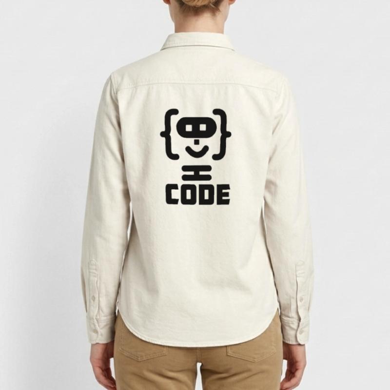 Logo de code de programmeur hacker avec texte CODE Chemise unisexe coupe décontractée bio Stanley/Stella