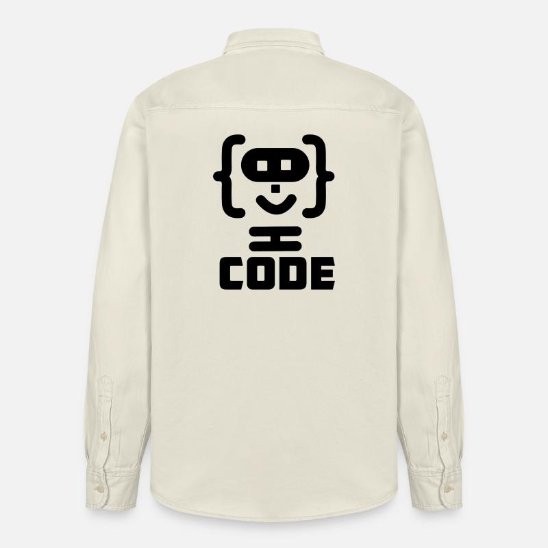 Hacker-Programmierer-Code-Logo mit Text CODE - Relaxed Fit Unisex Organic Hemd von Stanley/Stella - Natur