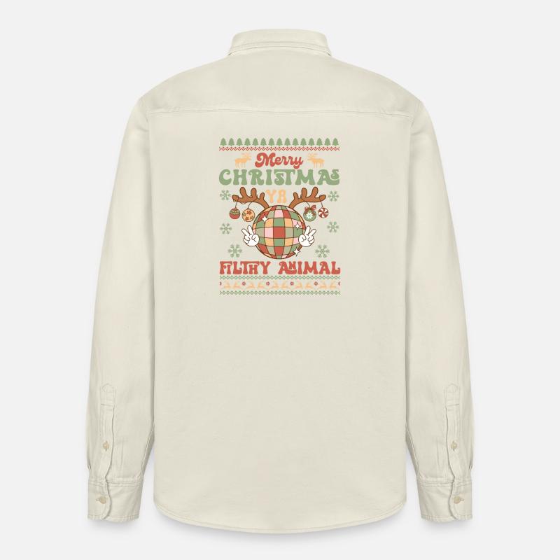 Pull de Noël moche - Chemise unisexe coupe décontractée bio Stanley/Stella - écru doux