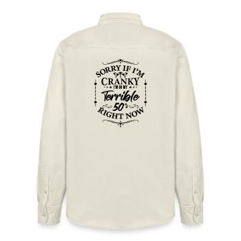 Schreckliche 50er – Humor über die Wechseljahre - Relaxed Fit Unisex Organic Hemd von Stanley/Stella - Natur - Hinten - AI Model Male 178 light (178cm)