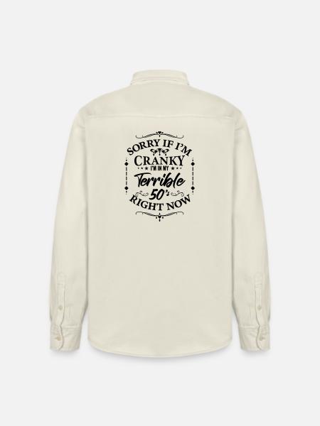 Terrible 50s - humor about menopause - Relaxed Fit Unisex Organic Shirt by Stanley/Stella - soft Ecru