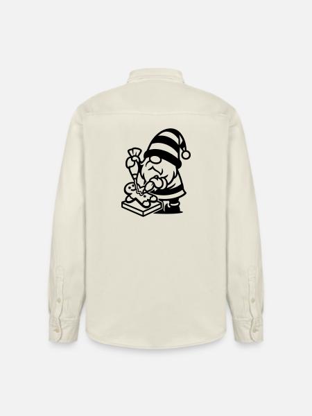 Gingerbread Baking Gnome - Relaxed Fit Unisex Organic Shirt by Stanley/Stella - soft Ecru