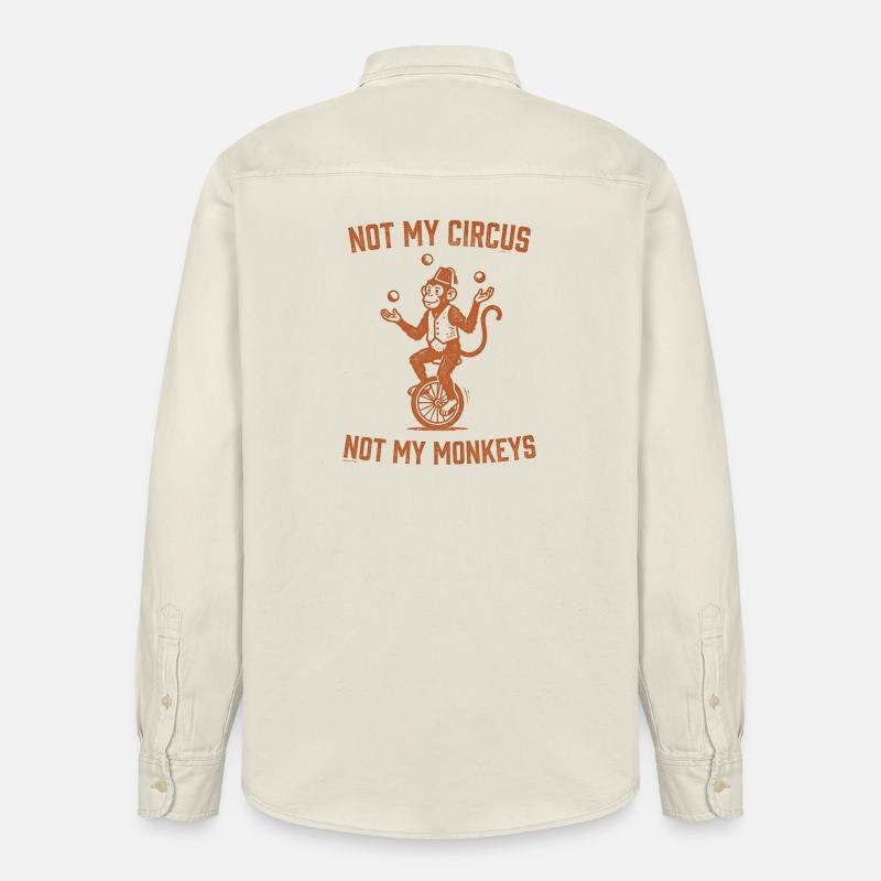 Pas mon cirque, pas mes singes - Chemise unisexe coupe décontractée bio Stanley/Stella - écru doux