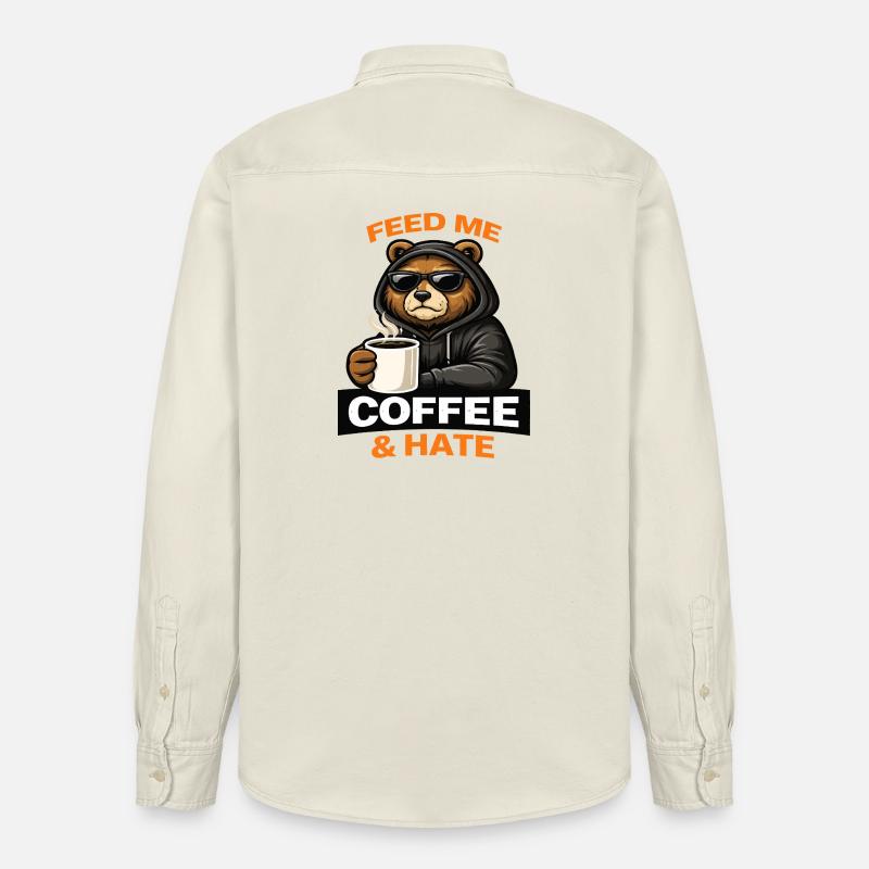 Grumpy Bear Coffee Attitude - Chemise unisexe coupe décontractée bio Stanley/Stella - écru doux