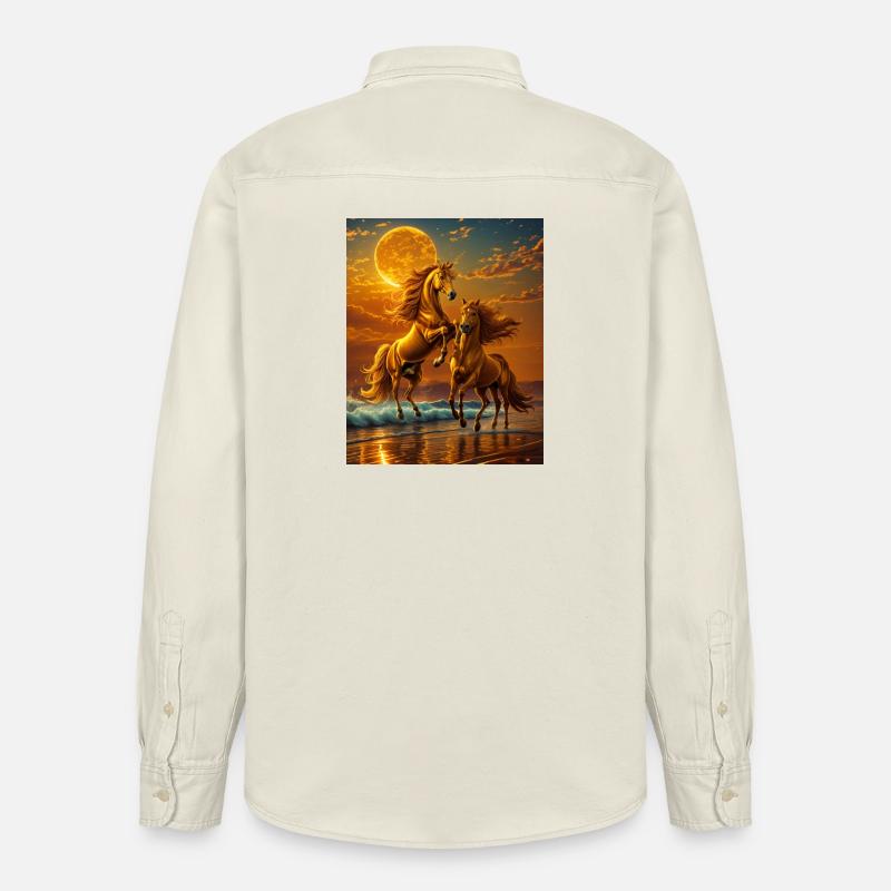 Mondlichthufe am Abendmeer - Relaxed Fit Unisex Organic Hemd von Stanley/Stella - Natur