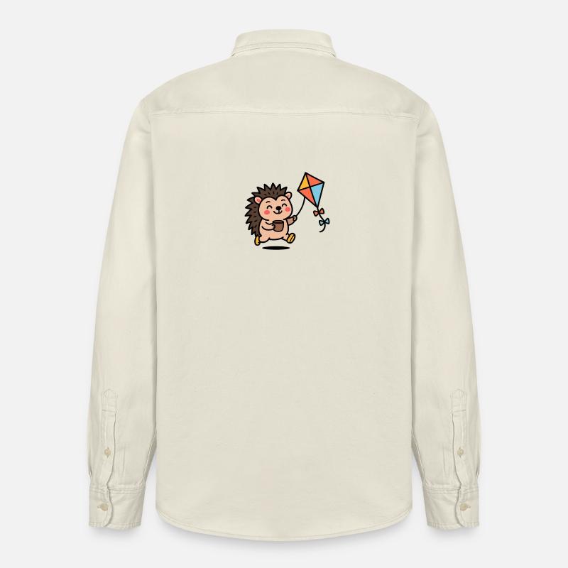 Igel mit Drachen und Becher - Relaxed Fit Unisex Organic Hemd von Stanley/Stella - Natur