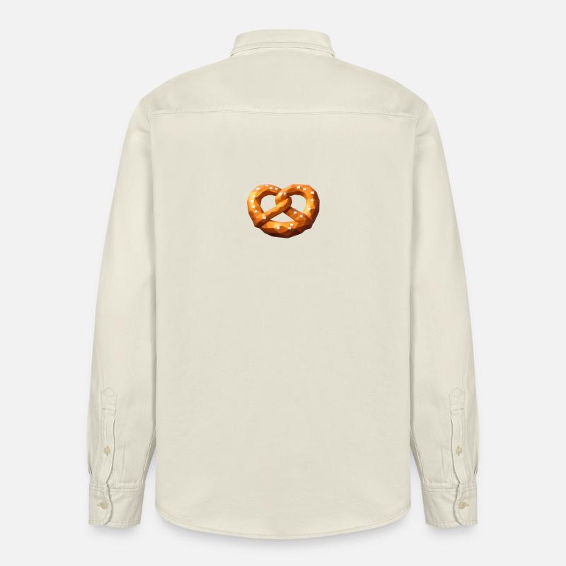 Low poly bretzel orange polygonal - Chemise unisexe coupe décontractée bio Stanley/Stella - écru doux