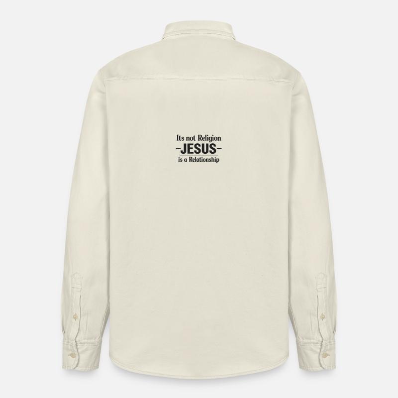 Jésus, c’est une relation - Chemise unisexe coupe décontractée bio Stanley/Stella - écru doux