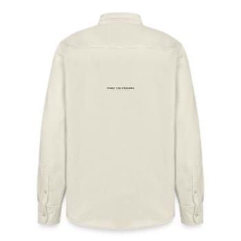 Trust the Process Typography Tee - Relaxed Fit Unisex Organic Shirt by Stanley/Stella - soft Ecru - Back - AI Model Male 178 light (178cm)