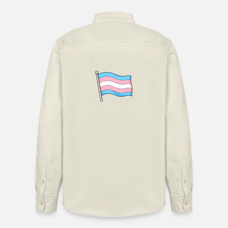 Drapeau Transgenre Pastel Wave - Chemise unisexe coupe décontractée bio Stanley/Stella - écru doux