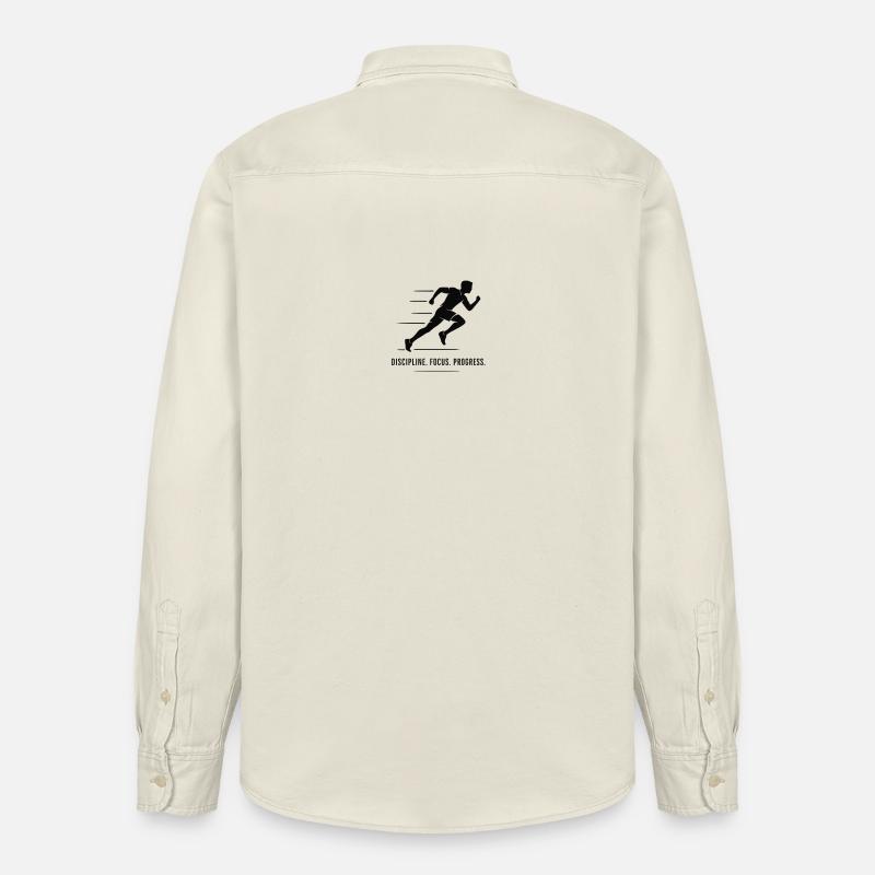 Discipline Focus Progress Runner - Relaxed Fit Unisex Organic Shirt by Stanley/Stella - soft Ecru